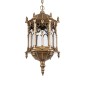 GloboStar® DARCY 01815 Vintage Κρεμαστό Φωτιστικό Ανάρτηση Μονόφωτο 1 x E27 IP20 Μπρούτζινο Μέταλλο με Διάφανο Γυαλί - Μ35 x Π35 x Υ61cm