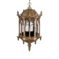 GloboStar® DARCY 01815 Vintage Κρεμαστό Φωτιστικό Ανάρτηση Μονόφωτο 1 x E27 IP20 Μπρούτζινο Μέταλλο με Διάφανο Γυαλί - Μ35 x Π35 x Υ61cm