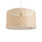 GloboStar® YOTTO 01822 Boho Κρεμαστό Φωτιστικό Καπέλο Μονόφωτο 1 x E27 IP20 Μπεζ Ξύλο - Μ55 x Π55 x Y30cm