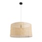 GloboStar® YOTTO 01822 Boho Κρεμαστό Φωτιστικό Καπέλο Μονόφωτο 1 x E27 IP20 Μπεζ Ξύλο - Μ55 x Π55 x Y30cm