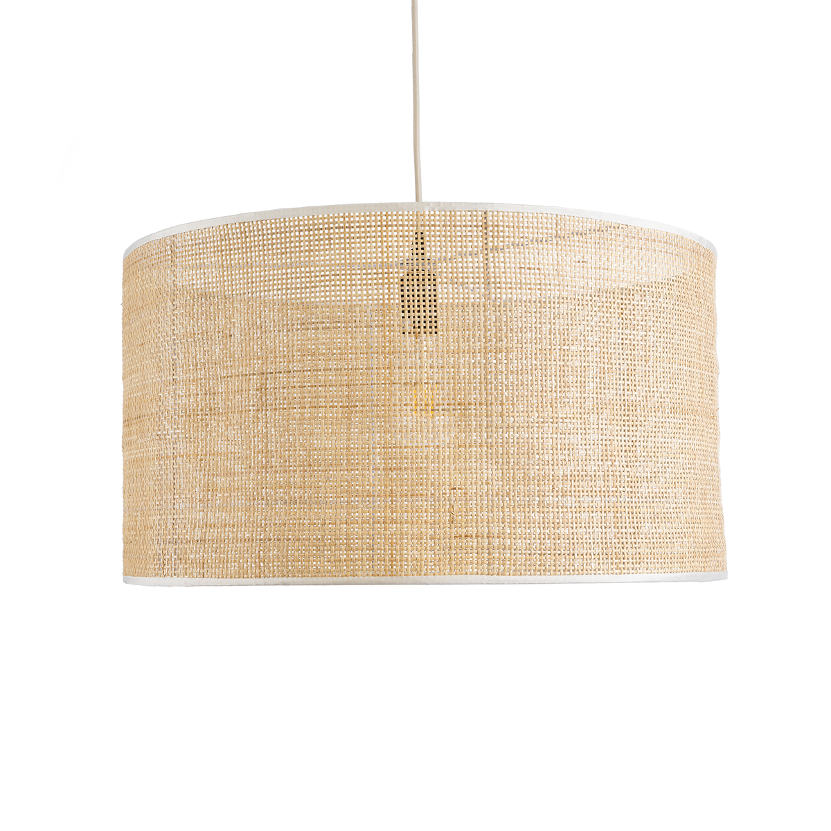 GloboStar® YOTTO 01822 Boho Κρεμαστό Φωτιστικό Καπέλο Μονόφωτο 1 x E27 IP20 Μπεζ Ξύλο - Μ55 x Π55 x Y30cm
