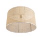 GloboStar® YOTTO 01822 Boho Κρεμαστό Φωτιστικό Καπέλο Μονόφωτο 1 x E27 IP20 Μπεζ Ξύλο - Μ55 x Π55 x Y30cm