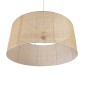 GloboStar® YOTTO 01823 Boho Κρεμαστό Φωτιστικό Καπέλο Τρίφωτο 3 x E27 IP20 Μπεζ Ξύλο - Μ90 x Π90 x Υ40cm
