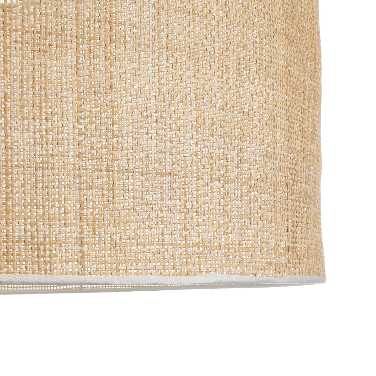 GloboStar® YOTTO 01823 Boho Κρεμαστό Φωτιστικό Καπέλο Τρίφωτο 3 x E27 IP20 Μπεζ Ξύλο - Μ90 x Π90 x Υ40cm