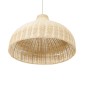 GloboStar® AFURU 01828 Boho Κρεμαστό Φωτιστικό Καμπάνα Μονόφωτο 1 x E27 IP20 Μπεζ Ξύλο - Μ60 x Π60 x Υ40cm