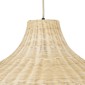 GloboStar® AFURU 01828 Boho Κρεμαστό Φωτιστικό Καμπάνα Μονόφωτο 1 x E27 IP20 Μπεζ Ξύλο - Μ60 x Π60 x Υ40cm