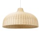 GloboStar® AFURU 01829 Boho Κρεμαστό Φωτιστικό Καμπάνα Μονόφωτο 1 x E27 IP20 Μπεζ Ξύλο - Μ100 x Π100 x Υ60cm
