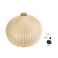 GloboStar® AFURU 01829 Boho Κρεμαστό Φωτιστικό Καμπάνα Μονόφωτο 1 x E27 IP20 Μπεζ Ξύλο - Μ100 x Π100 x Υ60cm