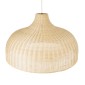 GloboStar® AFURU 01829 Boho Κρεμαστό Φωτιστικό Καμπάνα Μονόφωτο 1 x E27 IP20 Μπεζ Ξύλο - Μ100 x Π100 x Υ60cm