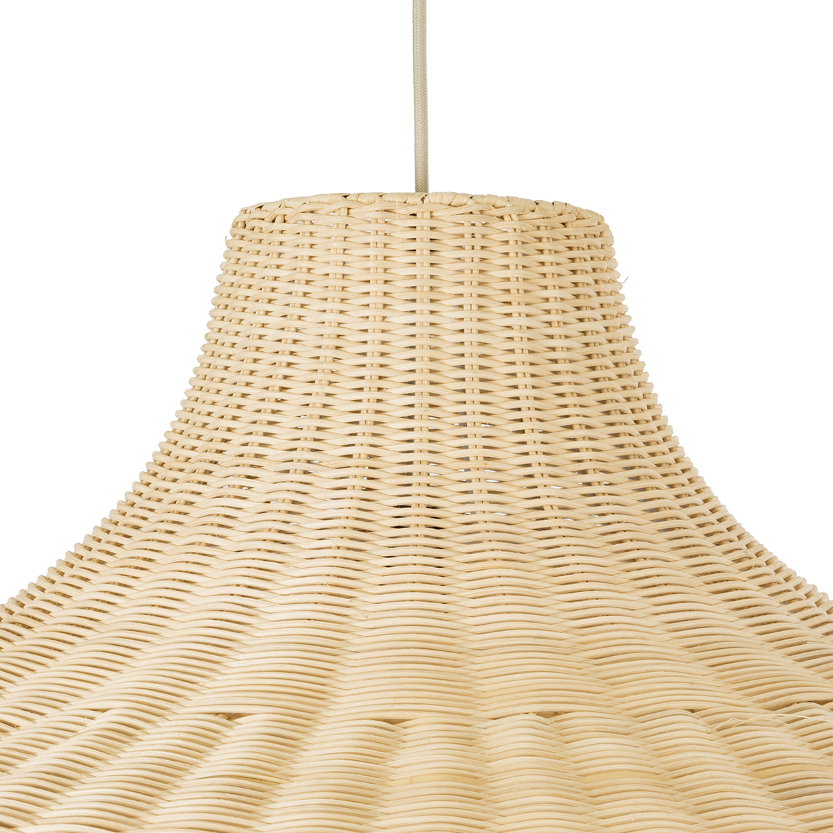GloboStar® AFURU 01829 Boho Κρεμαστό Φωτιστικό Καμπάνα Μονόφωτο 1 x E27 IP20 Μπεζ Ξύλο - Μ100 x Π100 x Υ60cm