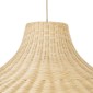 GloboStar® AFURU 01829 Boho Κρεμαστό Φωτιστικό Καμπάνα Μονόφωτο 1 x E27 IP20 Μπεζ Ξύλο - Μ100 x Π100 x Υ60cm