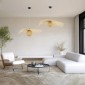 GloboStar® CINNABAR 01837 Boho Κρεμαστό Φωτιστικό Πλέγμα Μονόφωτο 1 x E27 IP20 Μπεζ Ξύλο - Μ75 x Π75 x Υ21cm