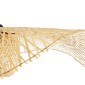 GloboStar® CINNABAR 01838 Boho Κρεμαστό Φωτιστικό Πλέγμα Μονόφωτο 1 x E27 IP20 Μπεζ Ξύλο - Μ100 x Π100 x Υ21cm