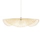 GloboStar® MELEMELE 01842 Boho Κρεμαστό Φωτιστικό Πλέγμα Μονόφωτο 1 x E27 IP20 Μπεζ Ξύλο - Μ100 x Π100 x Υ12cm