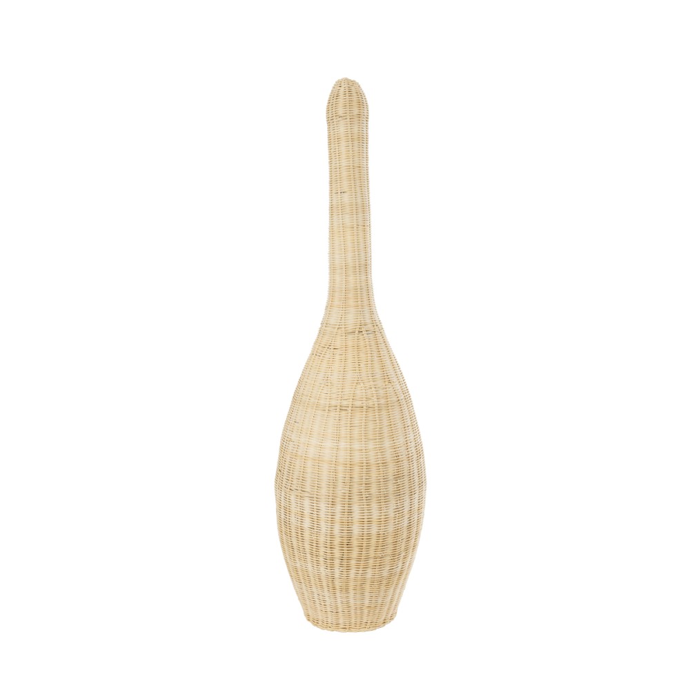 GloboStar® PARADIS 01844 Boho Επιδαπέδιο Φωτιστικό Μονόφωτο 1 x E27 IP20 Μπεζ Ξύλο - Μ35 x Π35 x Υ120cm