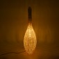 GloboStar® PARADIS 01844 Boho Επιδαπέδιο Φωτιστικό Μονόφωτο 1 x E27 IP20 Μπεζ Ξύλο - Μ35 x Π35 x Υ120cm