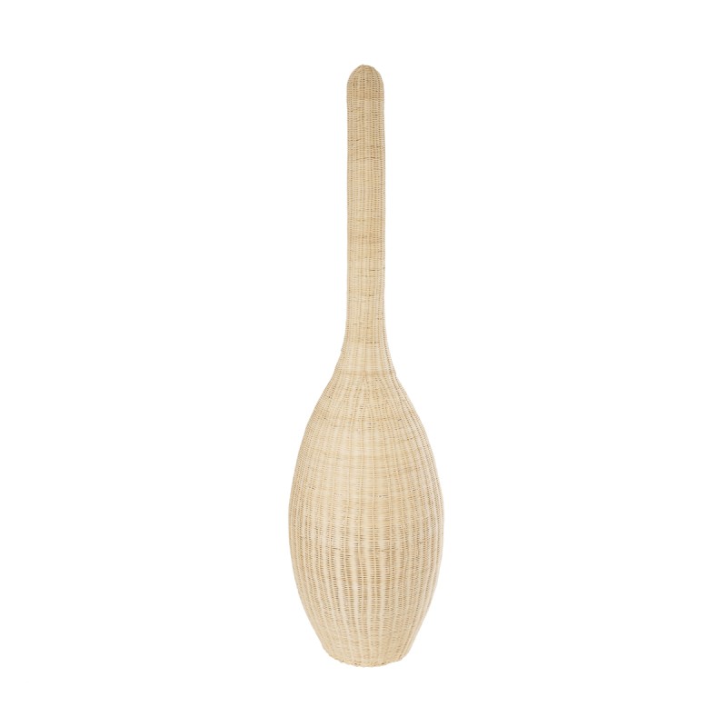 GloboStar® PARADIS 01846 Boho Επιδαπέδιο Φωτιστικό Μονόφωτο 1 x E27 IP20 Μπεζ Ξύλο - Μ50 x Π50 x Υ180cm