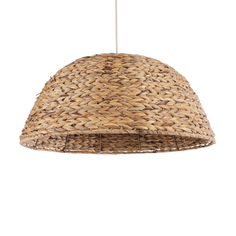 GloboStar® MANGATA 01847 Boho Κρεμαστό Φωτιστικό Καμπάνα Μονόφωτο 1 x E27 IP20 Καφέ Ξύλο - Μ60 x Π60 x Υ28cm