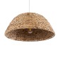 GloboStar® MANGATA 01847 Boho Κρεμαστό Φωτιστικό Καμπάνα Μονόφωτο 1 x E27 IP20 Μπεζ Ξύλο - Μ60 x Π60 x Υ28cm
