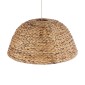 GloboStar® MANGATA 01847 Boho Κρεμαστό Φωτιστικό Καμπάνα Μονόφωτο 1 x E27 IP20 Μπεζ Ξύλο - Μ60 x Π60 x Υ28cm
