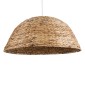 GloboStar® MANGATA 01848 Boho Κρεμαστό Φωτιστικό Καμπάνα Μονόφωτο 1 x E27 IP20 Καφέ Ξύλο - Μ90 x Π90 x Υ40cm