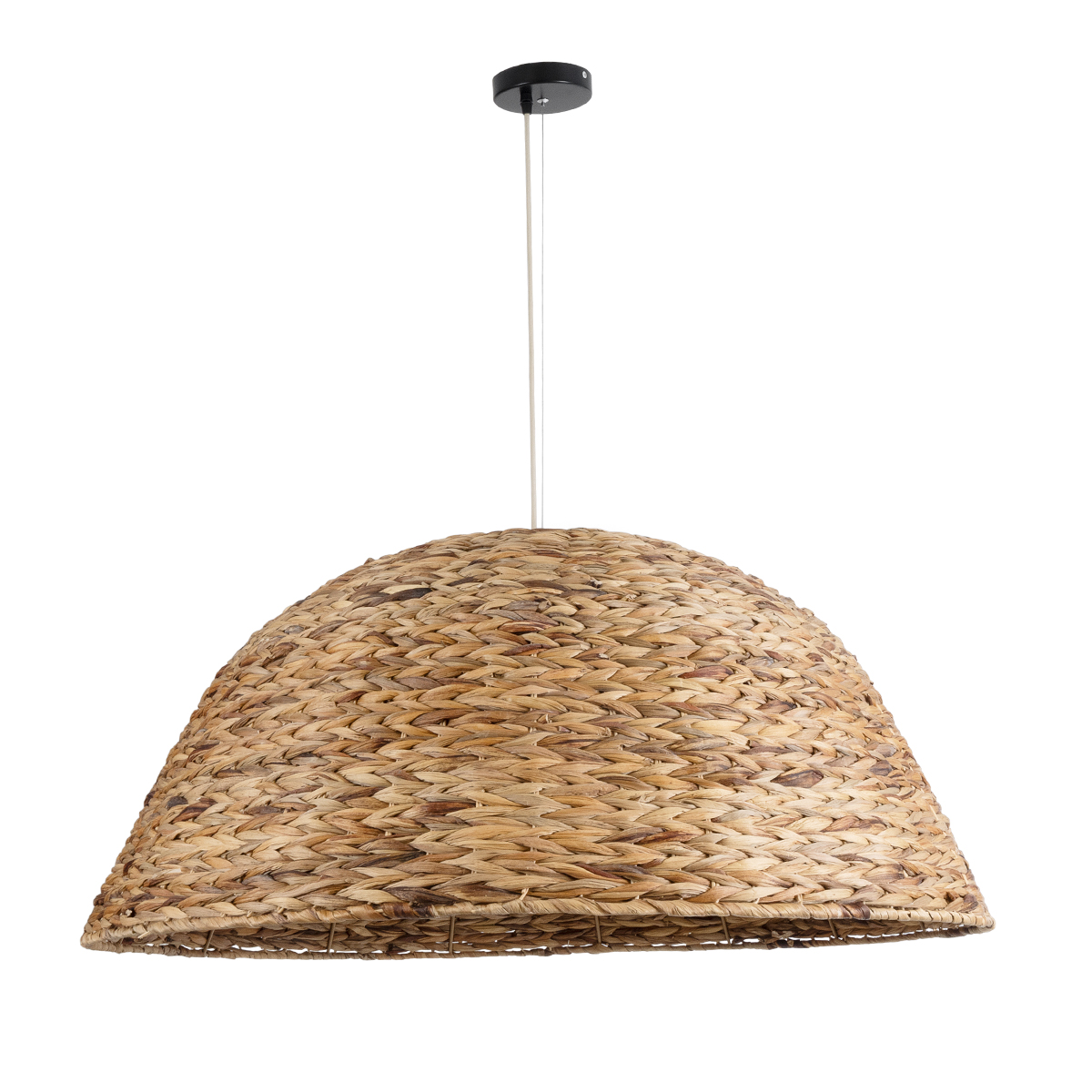 GloboStar® MANGATA 01848 Boho Κρεμαστό Φωτιστικό Καμπάνα Μονόφωτο 1 x E27 IP20 Καφέ Ξύλο - Μ90 x Π90 x Υ40cm
