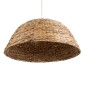 GloboStar® MANGATA 01848 Boho Κρεμαστό Φωτιστικό Καμπάνα Μονόφωτο 1 x E27 IP20 Καφέ Ξύλο - Μ90 x Π90 x Υ40cm