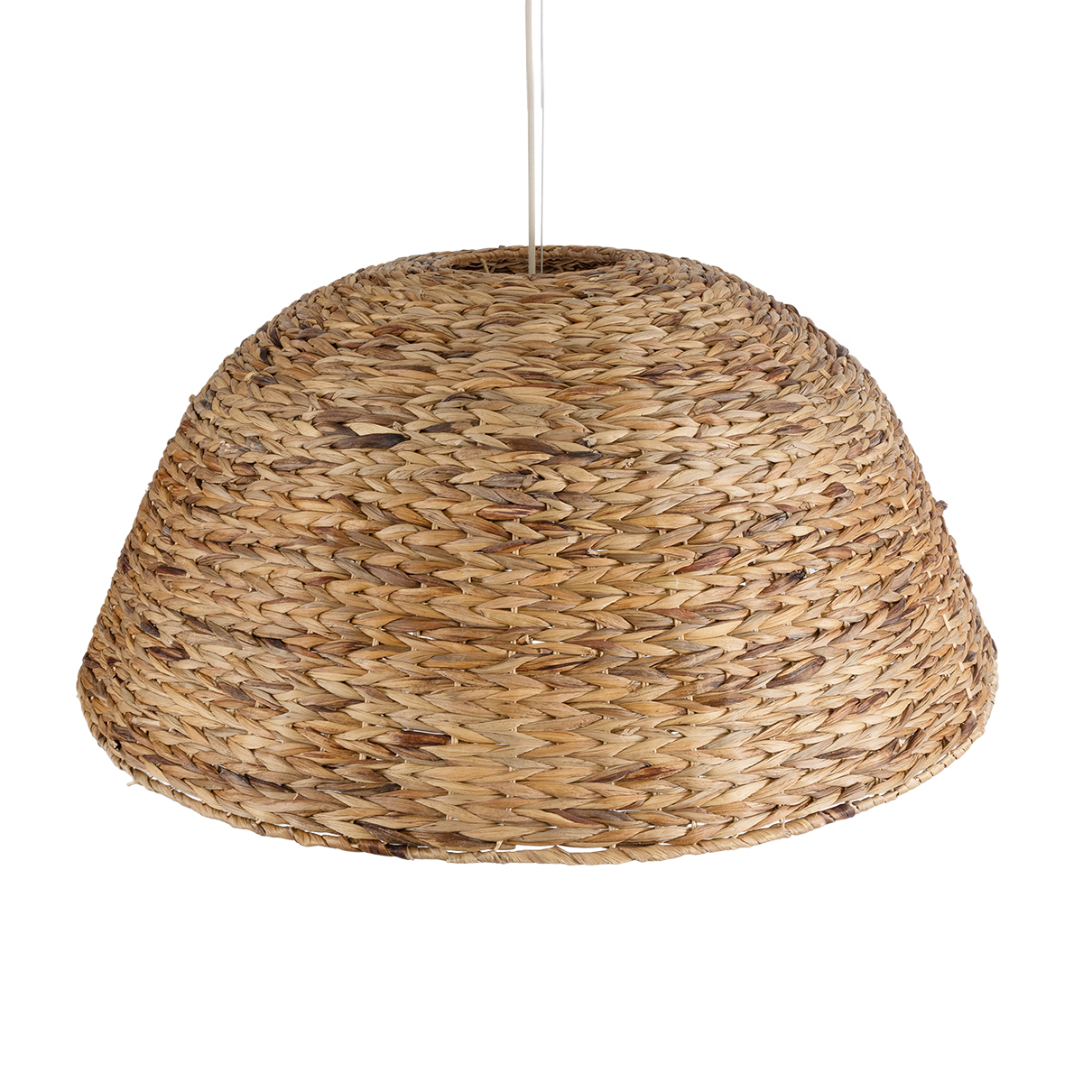 GloboStar® MANGATA 01848 Boho Κρεμαστό Φωτιστικό Καμπάνα Μονόφωτο 1 x E27 IP20 Καφέ Ξύλο - Μ90 x Π90 x Υ40cm