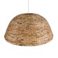 GloboStar® MANGATA 01848 Boho Κρεμαστό Φωτιστικό Καμπάνα Μονόφωτο 1 x E27 IP20 Καφέ Ξύλο - Μ90 x Π90 x Υ40cm