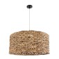 GloboStar® MANGATA 01849 Boho Κρεμαστό Φωτιστικό Καμπάνα Μονόφωτο 1 x E27 IP20 Καφέ Ξύλο - Μ60 x Π60 x Υ28cm
