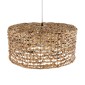 GloboStar® MANGATA 01849 Boho Κρεμαστό Φωτιστικό Καμπάνα Μονόφωτο 1 x E27 IP20 Καφέ Ξύλο - Μ60 x Π60 x Υ28cm