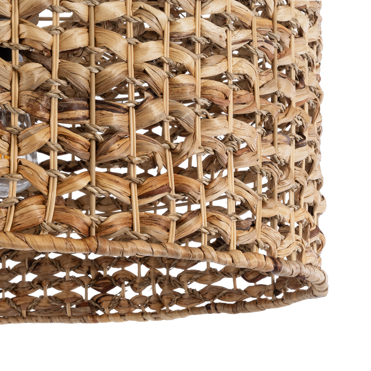 GloboStar® MANGATA 01849 Boho Κρεμαστό Φωτιστικό Καμπάνα Μονόφωτο 1 x E27 IP20 Καφέ Ξύλο - Μ60 x Π60 x Υ28cm
