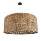 GloboStar® MANGATA 01850 Boho Κρεμαστό Φωτιστικό Καμπάνα Μονόφωτο 1 x E27 IP20 Καφέ Ξύλο - Μ90 x Π90 x Υ40cm