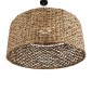 GloboStar® MANGATA 01850 Boho Κρεμαστό Φωτιστικό Καμπάνα Μονόφωτο 1 x E27 IP20 Καφέ Ξύλο - Μ90 x Π90 x Υ40cm