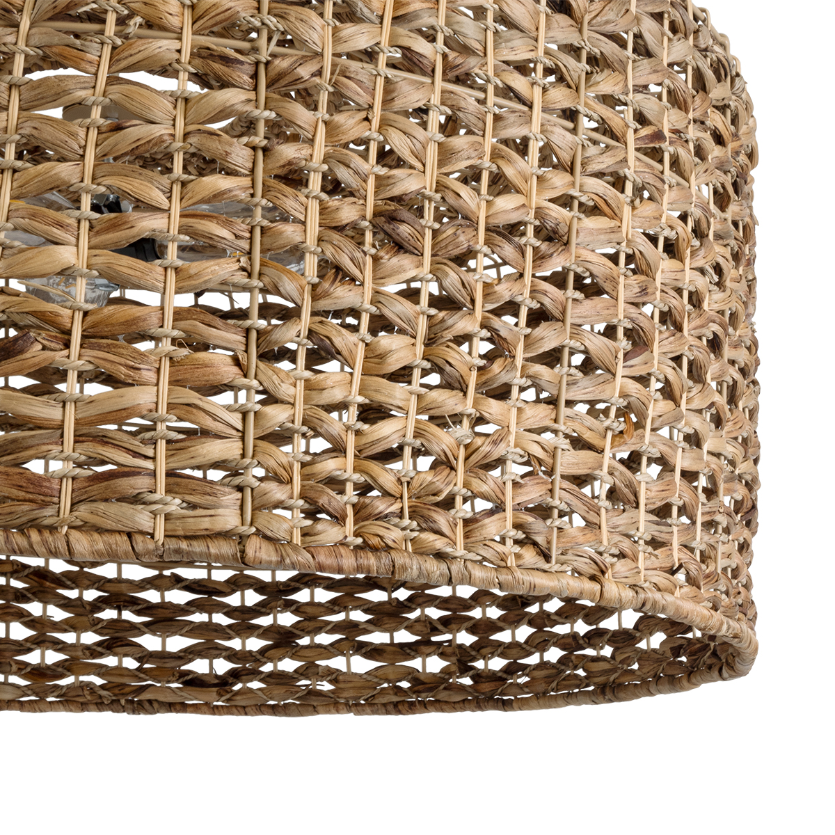 GloboStar® MANGATA 01850 Boho Κρεμαστό Φωτιστικό Καμπάνα Μονόφωτο 1 x E27 IP20 Καφέ Ξύλο - Μ90 x Π90 x Υ40cm