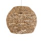GloboStar® MANGATA 01851 Boho Κρεμαστό Φωτιστικό Καμπάνα Μονόφωτο 1 x E27 IP20 Καφέ Ξύλο - Μ60 x Π60 x Υ50cm
