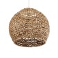GloboStar® MANGATA 01851 Boho Κρεμαστό Φωτιστικό Καμπάνα Μονόφωτο 1 x E27 IP20 Καφέ Ξύλο - Μ60 x Π60 x Υ50cm