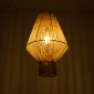 GloboStar® CAYMAN 01853 Boho Κρεμαστό Φωτιστικό Πλέγμα Μονόφωτο 1 x E27 IP20 Μπεζ Σχοινί - Μ40 x Π40 x Υ60cm
