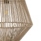 GloboStar® CAYMAN 01853 Boho Κρεμαστό Φωτιστικό Πλέγμα Μονόφωτο 1 x E27 IP20 Μπεζ Σχοινί - Μ40 x Π40 x Υ60cm