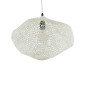 GloboStar® KENTUCKY 01862 Vintage Κρεμαστό Φωτιστικό Πλέγμα Μονόφωτο 1 x E27 IP20 Μπεζ Μέταλλο - Μ40 x Π40 x Υ30cm