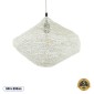 GloboStar® KENTUCKY 01862 Vintage Κρεμαστό Φωτιστικό Πλέγμα Μονόφωτο 1 x E27 IP20 Μπεζ Μέταλλο - Μ40 x Π40 x Υ30cm
