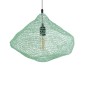GloboStar® KENTUCKY 01864 Vintage Κρεμαστό Φωτιστικό Πλέγμα Μονόφωτο 1 x E27 IP20 Τιρκουάζ Μέταλλο - Μ40 x Π40 x Υ30cm
