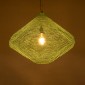 GloboStar® KENTUCKY 01866 Vintage Κρεμαστό Φωτιστικό Πλέγμα Μονόφωτο 1 x E27 IP20 Τιρκουάζ Μέταλλο - Μ60 x Π60 x Υ50cm