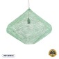 GloboStar® KENTUCKY 01866 Vintage Κρεμαστό Φωτιστικό Πλέγμα Μονόφωτο 1 x E27 IP20 Τιρκουάζ Μέταλλο - Μ60 x Π60 x Υ50cm