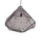 GloboStar® KENTUCKY 01867 Vintage Κρεμαστό Φωτιστικό Πλέγμα Μονόφωτο 1 x E27 IP20 Καφέ Μέταλλο - Μ60 x Π60 x Υ50cm