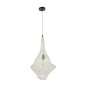 GloboStar® KENTUCKY 01871 Vintage Κρεμαστό Φωτιστικό Πλέγμα Μονόφωτο 1 x E27 IP20 Μπεζ Μέταλλο - Μ35 x Π35 x Υ60cm