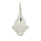GloboStar® KENTUCKY 01871 Vintage Κρεμαστό Φωτιστικό Πλέγμα Μονόφωτο 1 x E27 IP20 Μπεζ Μέταλλο - Μ35 x Π35 x Υ60cm