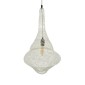 GloboStar® KENTUCKY 01871 Vintage Κρεμαστό Φωτιστικό Πλέγμα Μονόφωτο 1 x E27 IP20 Μπεζ Μέταλλο - Μ35 x Π35 x Υ60cm