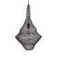 GloboStar® KENTUCKY 01872 Vintage Κρεμαστό Φωτιστικό Πλέγμα Μονόφωτο 1 x E27 IP20 Καφέ Μέταλλο - Μ35 x Π35 x Υ60cm