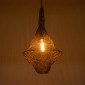 GloboStar® KENTUCKY 01872 Vintage Κρεμαστό Φωτιστικό Πλέγμα Μονόφωτο 1 x E27 IP20 Καφέ Μέταλλο - Μ35 x Π35 x Υ60cm